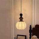 Axyaa French Vintage Wood Silk Pendant Light Chandelier