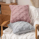 Rustic Embroidered Faux Wool Pillowcase for Sofa Living Room by Axyaa