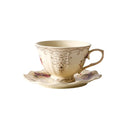 Axyaa English Rose Ceramic Coffee Cup Saucer Set