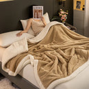 Axyaa Velvet Jacquard Double Layer Blanket Queen Size Warm Plush Bed Throw