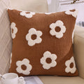 Axyaa White Flowers Plush Pillowcase: Fresh Floral Design for Sofa and Bedding