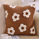 Axyaa White Flowers Plush Pillowcase: Fresh Floral Design for Sofa and Bedding