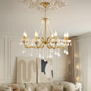 Axyaa Crystal Chandelier: European Minimalist Living Room Lamp - Modern & Cozy Bedroom Vintage Lighting