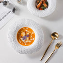 Axyaa White Ceramic Bowl Set - Restaurant Tableware Salad Pasta Sashimi Soup Bowls