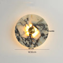 Axyaa Nordic LED Wall Sconce Round Black Iron Marble Light for Home Décor