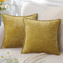 Axyaa Chenille Cushion Cover Velvet Soft Throw Pillow 50x50cm Stitched Edge