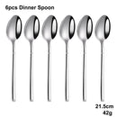 Axyaa 24-Piece Stainless Steel Cutlery Set | Elegant Mirror Finish Western Dinnerware