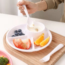 Axyaa Reusable Divided Fruit Salad Plate - Microwave Safe Dinner Dishes
