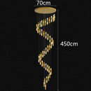 Axyaa Crystal Chandelier Stair Pendant Lamp Living Room Pendant Lights Interior Lighting