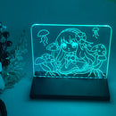 Axyaa Ocean Girl Acrylic Night Light with Remote Control and Colorful Lighting