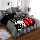 Axyaa Purple Heart Rose Butterfly Duvet Cover Set with 2 Pillowcases, Breathable All-Season
