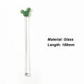 Axyaa Cactus Glass Stir Stick: Colorful, Long Handle for Cocktails, Juice, Coffee