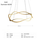 Axyaa Line Art LED Chandelier Modern Designer 3D Curved Pendant Lamp for Home Decor