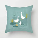 Axyaa Sea Turtle & Bird Pillowcase - Single Print Sofa Case for Children's Bedroom