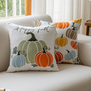 Axyaa Pumpkin Embroidery Cotton Cushion Cover for Autumn Home Decor