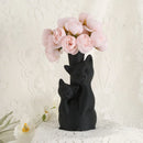 Axyaa Bohemian Cat Vase - Black Cylindrical Home Decor for Flowers