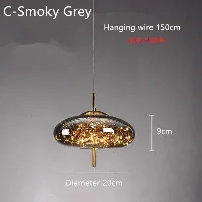 Axyaa Nordic Luxury LED Glass Pendant Chandelier for Home Decor