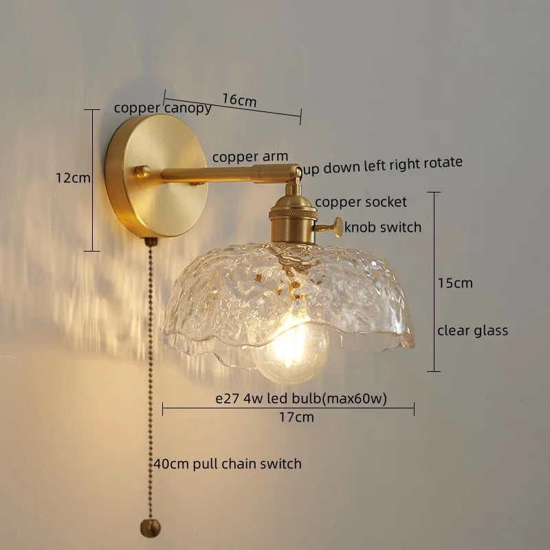 Axyaa Green Glass LED Wall Lamps | Modern Applique Murale for Home Decor