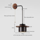Axyaa Black Travertine Adjustable LED Wall Sconce Reading Lamp