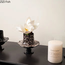 Axyaa Floral Resin Vase Desk Decoration with Artificial Flowers
