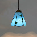 Mosaic Pendant Light with Stained Glass Shade in Colorful Mediterranean Style by Axyaa