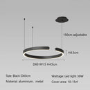 Axyaa Modern Semicircular LED Chandelier for Dining Living Bedroom in Black White