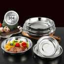 Axyaa Stainless Steel Food Storage Tray Dinner Plates Tableware Barbecue Dishes