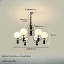 Axyaa Magic Bean LED Chandelier Walnut Wood Pendant Lamp for Living Room