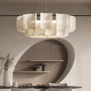 Axyaa Nordic White LED Chandelier - Minimalist Creative Living Room Acrylic Lamp