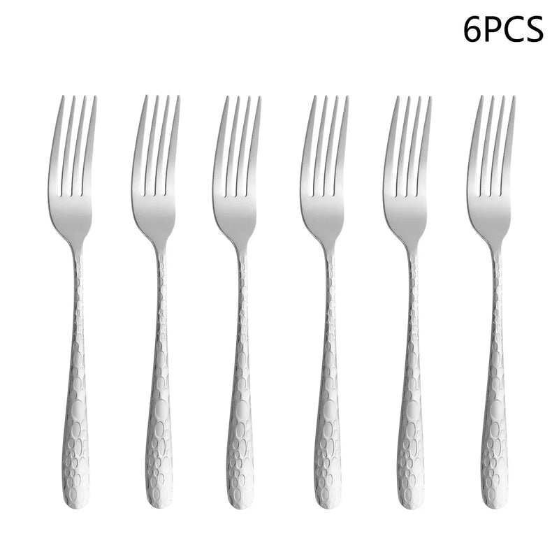 Axyaa Stainless Steel Tableware Set: Knife, Fork, Spoon - Household Dining Set