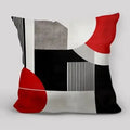 Axyaa Red & Black Geometric Pillow Covers - Modern Abstract Pattern for Home Decor