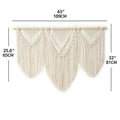 Axyaa Macrame Wall Hanging Tapestry Wooden Stick Boho Decor Tassel Curtain • Hand-Woven Wedding Backgrou