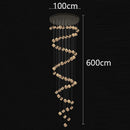 Axyaa Crystal Chandelier Stair Pendant Lamp Living Room Pendant Lights Interior Lighting