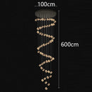 Axyaa Crystal Chandelier Stair Pendant Lighting Modern Living Room Interior Light
