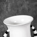 Axyaa Ceramic Abstract Face Vase for Desk Decor and Floral Arrangement