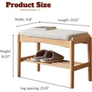 Axyaa Solid Wood Shoe Rack Bench with Cushion - Entryway, Living Room & Bedroom Organizer