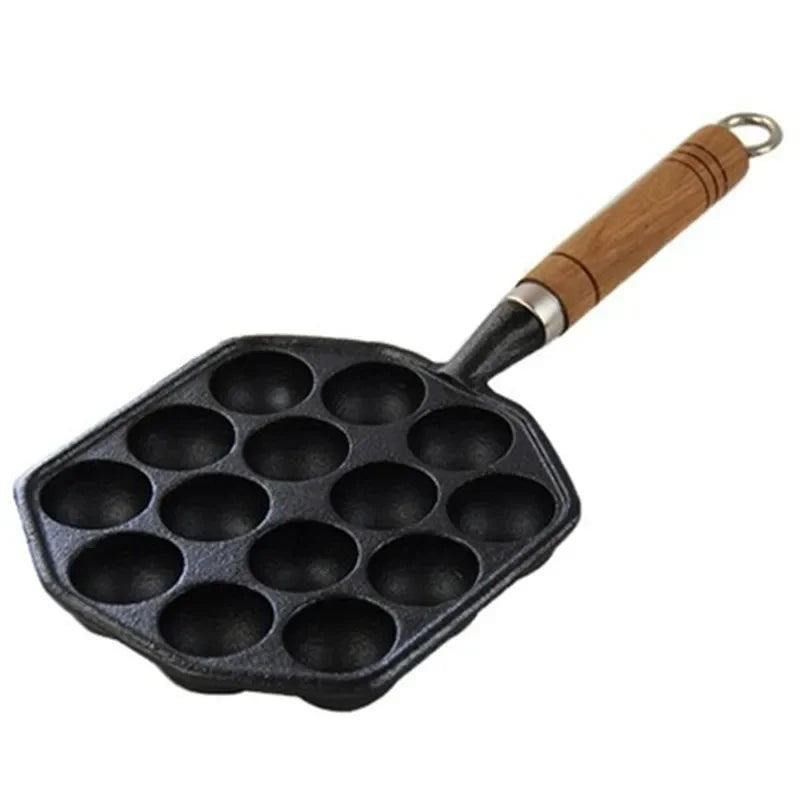 Axya Cast Iron Ball Maker Pan - Breakfast Pot Gas Cooker Grill Maker