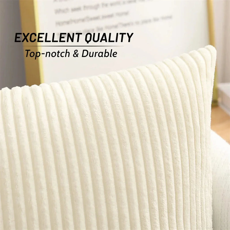 Axyaa Corduroy Cushion Cover - Soft Fluffy Luxury Pillow Case for Home Sofa