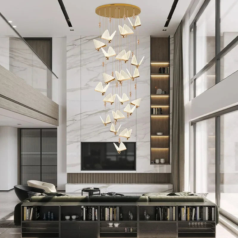 Axya Modern Butterfly LED Chandelier for Living Room, Dining Hall, Stairwell