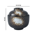 Axyaa Ceramic Soup & Dessert Bowl with Lid - Creative Pattern, Thick & Durable