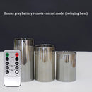 Axya LED Candle Light Set - Golden Gray Glass Cylindrical with Remote Control