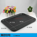 Axyaa Black & Red Plastic Serving Tray - Large Rectangular Fast Food Tea Plate