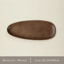 Axyaa Black Walnut Wood Tray: Japanese Style Dessert & Coffee Saucer