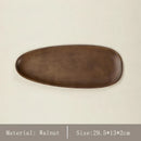 Axyaa Black Walnut Wood Dessert Tray - Japanese Style Irregular Shape Tray