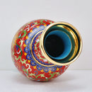 Axyaa Lotus Cloisonne Vase: 10-inch Copper Room Decor with Thick Tire and Intricate Pattern