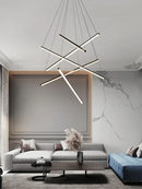 Axyaa Minimalist Long Strip LED Pendant Light for Home Living Room, Dining Room & Bar