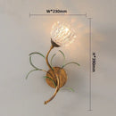 Axyaa White Pink Flower Wall Light - French Rural Leaf Bedside Lamp