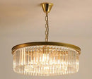 Axyaa Gold Black Metal Crystal Pendant Light Chain Chandelier
