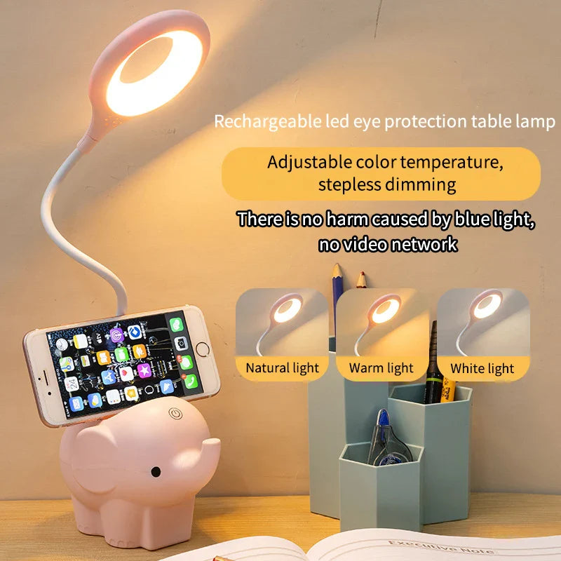 Axya Elephant LED Table Lamp: Three Color Temperature Adjustable Eye Protection Light