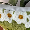 Axyaa Mini Flora Daisy Embroidery Cushion Cover - Decorative Pillow Case